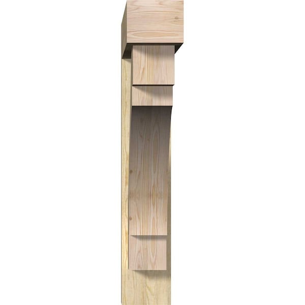 Merced Block Rough Sawn Bracket W/ Offset Brace, Douglas Fir, 8W X 46D X 46H